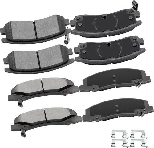 Miniatura 14 de cciyu Juego de pastillas de freno de cerámica delanteras y traseras D946 D683, 8 piezas para BMW 330Ci 2001-2005 para BMW 330i 2001-2005 para BMW