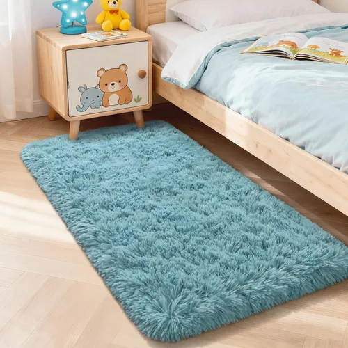 Miniatura 108 de Merelax Alfombra Moderna Suave y Esponjosa Shaggy para Dormitorio Sala de Estar Decoración de Sillas Pequeñas Alfombras Tapetes para Pies Piso, Verde