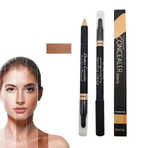 Miniatura 8 de AKARY Face 2 en 1 de doble cara para cejas y corrector en barra iluminadora, base impermeable para ojeras y puntos negros, lápiz corrector