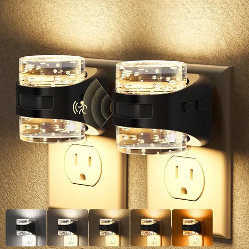Miniatura 12 de Briignite - Luz nocturna LED enchufable en la pared - Luz nocturna regulable con diseño de burbuja 3000K/4000K/5000K y 3 niveles de brillo