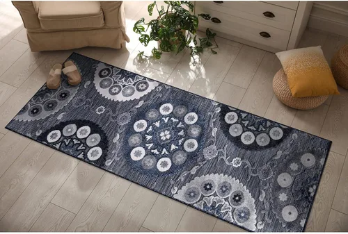 Miniatura 84 de CAMILSON Alfombra para Interiores y Exteriores, Alfombras de Área Azules 5x7 con Hojas Tropicales Botánicas para Patios Interiores y Exteriores