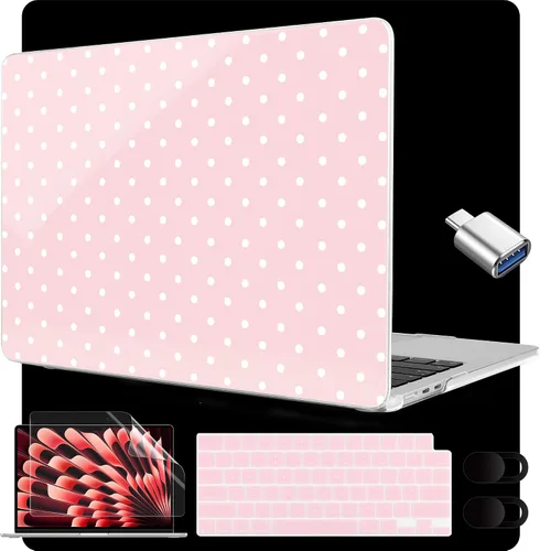 Miniatura 47 de MEEgoodo Funda para MacBook Air M5/M4/M3/M2 de 15 pulgadas 2026 2025 2024 2023, funda compatible con el modelo (A3448/A3241/A3114/A2941)