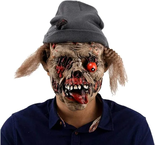 Miniatura 8 de Máscara de payaso de terror, máscara de payaso malvado de miedo, disfraz de Halloween, espeluznante diablo, zombi, fantasma, mueca de fantasma