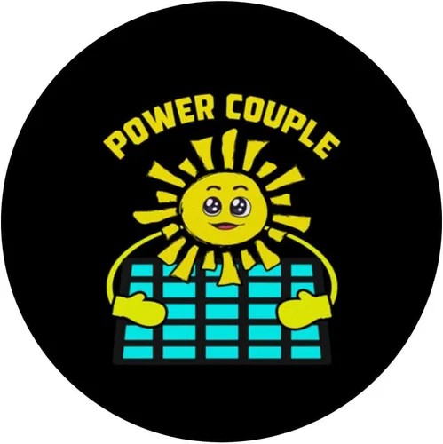 Miniatura 3 de Power Couple Sun and Solar Panel Energy PopSockets Adhesive PopGrip