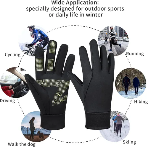 Miniatura 5 de Guantes de invierno delgados para hombres y mujeres a prueba de salpicaduras resistentes al viento antideslizantes con pantalla táctil guantes