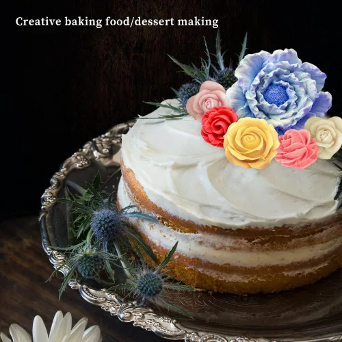Miniatura 3 de Juego de 6 moldes de fondant de flores 3D, moldes de silicona rosa para hacer jabón de velas, decoración de postres hechos a mano, decoración de 6