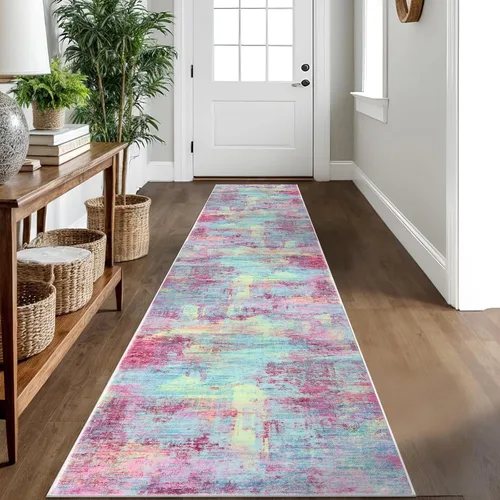 Miniatura 292 de IOHOUZE Alfombra pequeña abstracta de 2 x 3 pies, alfombra de entrada lavable para entrada interior, alfombras con respaldo de goma, alfombra gris