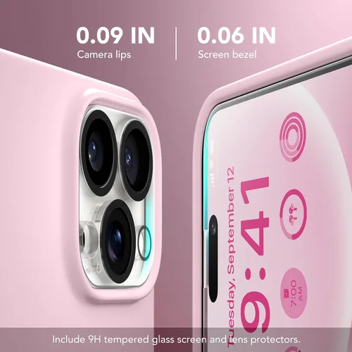 Miniatura 568 de GONEZ Funda de silicona para iPhone 15 Pro Max, compatible con Magsafe, protector de cámara + protector de pantalla, forro de microfibra suave