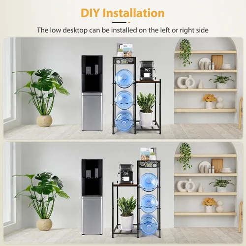 Miniatura 4 de CAROD Soporte para Garrafón de Agua de 5 Galones con Cajones, Soporte Resistente para Garrafón de Agua con Soporte para Dispensador de Agua, Soporte