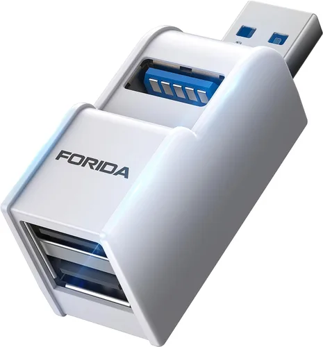 Miniatura 10 de Adaptador USB 3.0 de 3 Puertos, Hub USB con 1 Puerto USB 3.0 y 2 Puertos USB 2.0, Divisor de Puerto USB Portátil para Teclado, Disco Duro Móvil, Azul