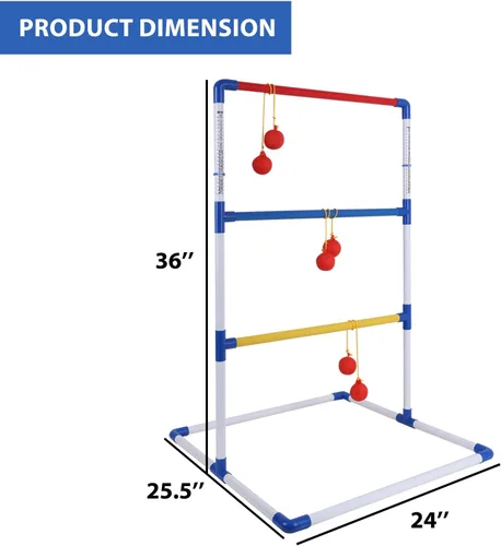 Miniatura 2 de GSE Games & Sports Expert Juego de escalera de plástico prémium con 6 bolas y bolsa de transporte, juegos portátiles al aire libre para patio
