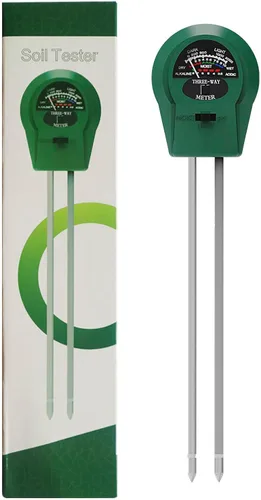 Medidor de pH del suelo 3 en 1: probador de humedad, luz y pH para jardín, césped, granja, cuidado de plantas en interiores y exteriores, verde