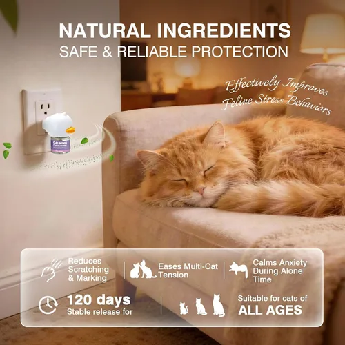 Miniatura 2 de Tcllka Cat Calming Pheromone Diffuser Effectively Relieve Anxiety Stress Cat Calming Diffuser Comfort for Cats Refill Reduce Fighting Spraying and