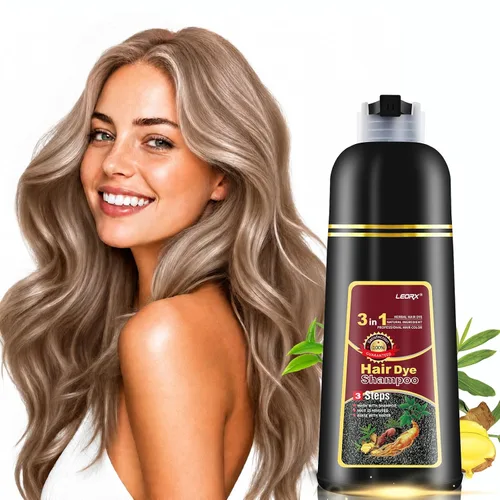 Miniatura 12 de leorx - Paquete de 2 champús de tinte para el cabello negro, 3 en 1, tinte de champú para cobertura de canas, coloración herbaria instantánea