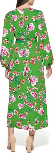 Miniatura 3 de Kensie Womens Balloon Sleeve Tie Waist Maxi Dress