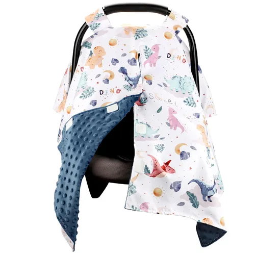 Funda de asiento de coche para bebé niño, fundas de asiento de coche cálidas de Minky para bebés, invierno, cubierta de asiento de coche Peekaboo