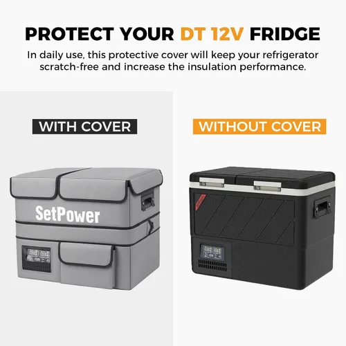 Miniatura 3 de Setpower DT45 Electric Cooler Car Refrigerator With Cover,45L Dual Zone Portable Freezer Fridge,Portable Car Fridge,12 Volt Refrigerator for