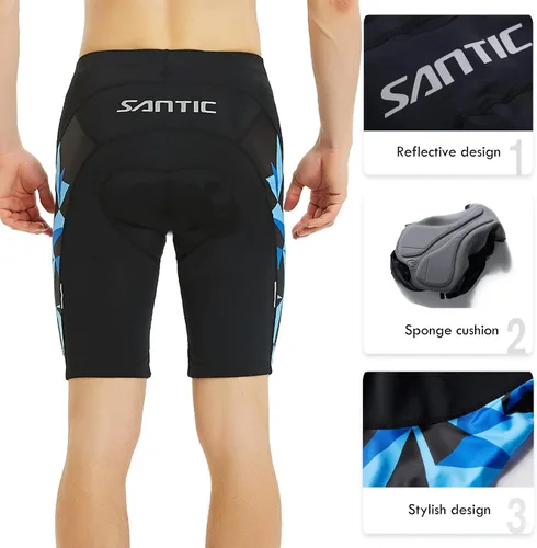 Miniatura 51 de Santic Pantalones cortos de ciclismo para hombre, pantalones acolchados para ciclismo, ropa de ciclismo
