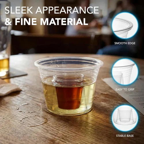 Miniatura 6 de Party Essentials Jager Blaster - Vasos de plástico suave, 3 onzas, 100 unidades, transparentes
