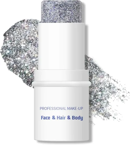 Miniatura 8 de KYDA Barra de purpurina corporal, gel grueso con purpurina para rostro y cabello corporal, pintura holográfica brillante de lentejuelas de sirena