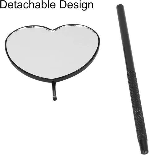 Miniatura 6 de Espejo de extensión de pestañas, espejo de pestañas en forma de corazón, herramienta profesional portátil de acero inoxidable para extensión
