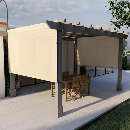 E&K Sunrise - Cubierta para pérgola de 8 pies de ancho x 16 pies de largo, con varillas y ojales pesados, cubierta de repuesto para toldo de tela