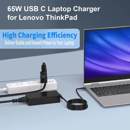 Miniatura 2 de Cargador USB C de 65 W de repuesto para cargador de portátil Lenovo USB C, compatible con Lenovo Thinkpad/Yoga/Chromebook, T480 T490 T14 T15 E14 X1