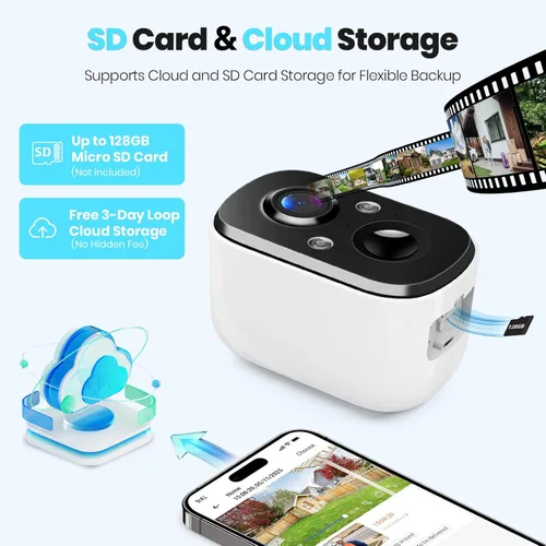 Miniatura 7 de Techage Cámaras de seguridad solares inalámbricas para exteriores, cámaras WiFi alimentadas por batería 2K para seguridad en el hogar con detección