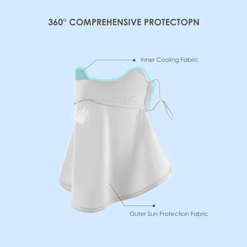 Miniatura 5 de Funda de bufanda facial para cuello protección solar pasamontañas de tela con cintas para las orejas