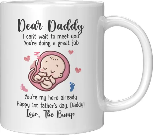 Miniatura 13 de Taza de café para el día del padre para papá de parte de hija e hijo. Taza del mundo con el mejor papá del mundo. Taza divertida con nombre