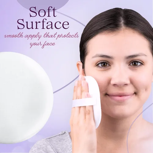 Miniatura 7 de Soplo de polvo Soplos de polvo extra grandes Maquillaje y esponja corporal con cinta de seda para polvo suelto y prensado, polvo, hornear