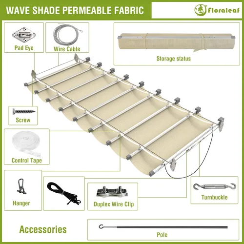 Miniatura 6 de 7'×12' Toldo de pérgola retráctil para reemplazo de dosel de pérgola, toldo deslizante con hardware de cable para toldo de patio, pórtico, garaje