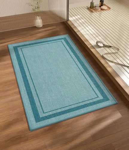 Miniatura 39 de chakme Juego de 2 alfombras de baño ultrafinas, absorbentes, antideslizantes, lavables a máquina, color beige oscuro, 17 x 24 pulgadas + tapete