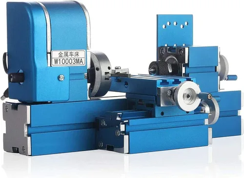 Miniatura 2 de Mini máquina de torno de metal, herramienta motorizada para trabajar el metal, tornos de madera de sobremesa con portabrocas de 3 mandíbulas