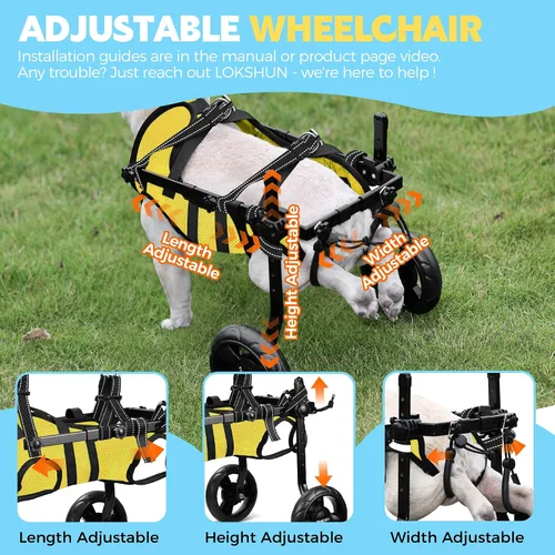 Miniatura 6 de Arnés de repuesto para silla de ruedas para perros pequeños, chaleco ajustable para silla de ruedas para soporte de patas traseras, se adapta a