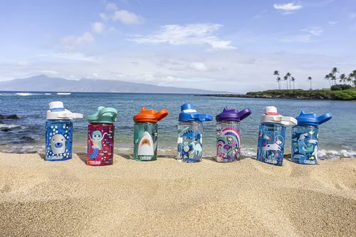 Miniatura 42 de CamelBak Eddy+ Kids Water Bottle with Bite Valve Straw, Leak‑Resistant Easy‑Sip Design for Everyday Hydration, 14oz Kids Animales de la selva