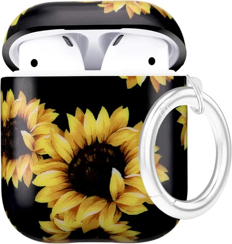 Miniatura 16 de Funda protectora rígida con estampado de animales compatible con AirPods 2/1 generación de piel portátil y a prueba de golpes para mujeres, niñas