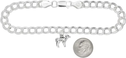 Miniatura 2 de Plata de ley Cordero de 4millimeter Encanto Pulsera