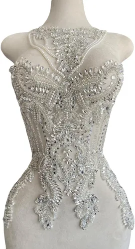 Miniatura 12 de Apliques hechos a mano de cristal sobre encaje, diamantes de imitación para coser, cuentas de flecos, parches de lentejuelas, accesorios de Champán