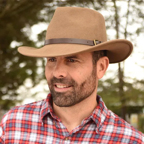 Miniatura 10 de Melbourne - Sombrero de fieltro de lana para mujeres/hombres, sombrero de vaquero con lágrima aplastable, sombrero de invierno y otoño Sombrero