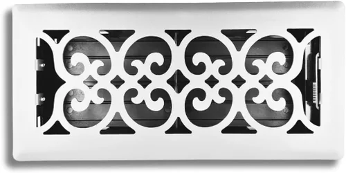 Miniatura 28 de Registro victoriano de piso de 4 x 10 pulgadas en acabado gris granito - Cubiertas de ventilación para piso del hogar - Cubiertas decorativas