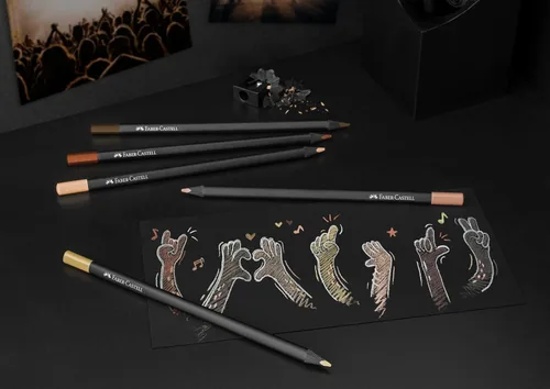 Miniatura 2 de Faber-Castell Edición Negra Lápices de Colores para Tonos de Piel: 12 Unidades, Madera Negra y Mina Super Suave, Juego de Lápices