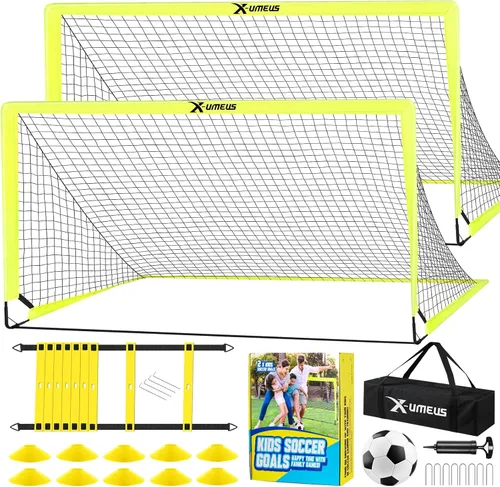 Miniatura 9 de Kids Soccer Goals for Backyard Set of 2, 4 x 3 ft/6 x 4 Toddler Soccer Goal Training Equipment with Soccer Ball, Cones, Pop Up Soccer Net for Kids