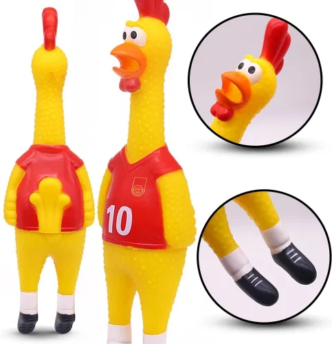 Miniatura 3 de POPLAY Pollo Gritón, Juguetes de Goma Chirriante para Perros, Juguetes de Novedad para Bromas para Niños y Adultos