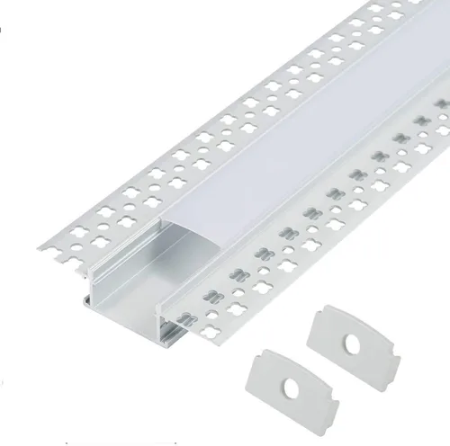 StarlandLed Canal de aluminio LED de yeso, paquete de 6 unidades de 3.3 pies con brida para tira LED, perfil de aluminio para paneles de yeso con