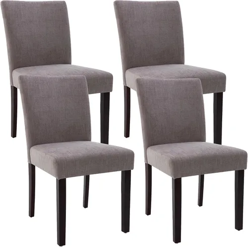 Miniatura 21 de Watson & Whitely Juego de 6 Sillas de Comedor Tapizadas, Sillas de Comedor de Tela sin Brazos con Patas de Madera Maciza y Respaldo para Cocina