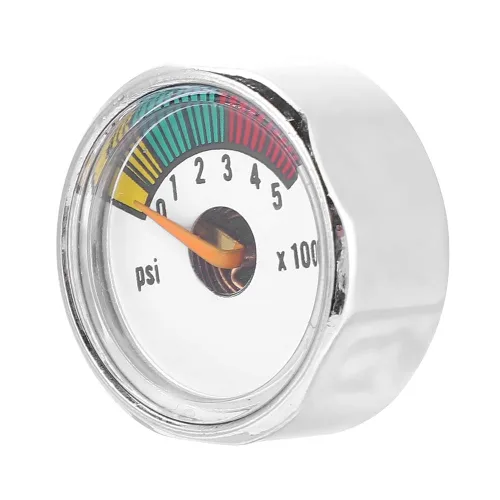 Miniatura 2 de Medidor de presión de Paintball de 0-5000 psi Mini manómetro aleación de aluminio 0.886 in Medidor de dial PCP Manómetro PCP Montaje trasero