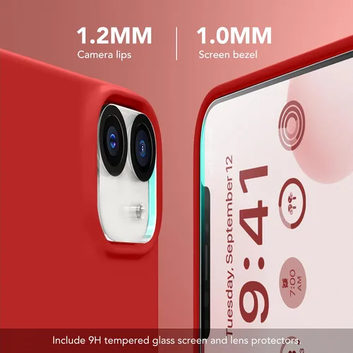 Miniatura 614 de GONEZ Funda de silicona para iPhone 15 Pro Max, compatible con Magsafe, protector de cámara + protector de pantalla, forro de microfibra suave