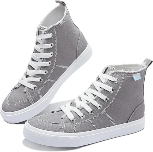 Miniatura 41 de Obtaom Zapatos de lona de alta calidad para mujer/hombre para jugar a media pantorrilla, zapatillas de deporte de moda casuales con cordones de alta