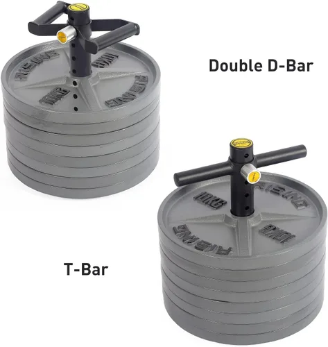 Miniatura 4 de Mango de pesas rusas ajustable, mango de pesas rusas resistente para platos, pasador de carga con barra en D, doble barra en D y barra en T